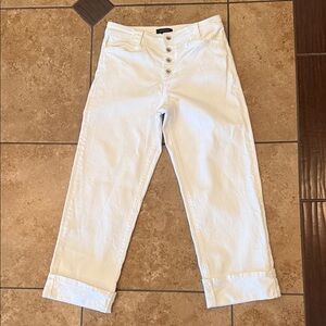 Sanctuary
Luna Cuffed Denim Pants White Button-Fly Cropped Jeans NWOT